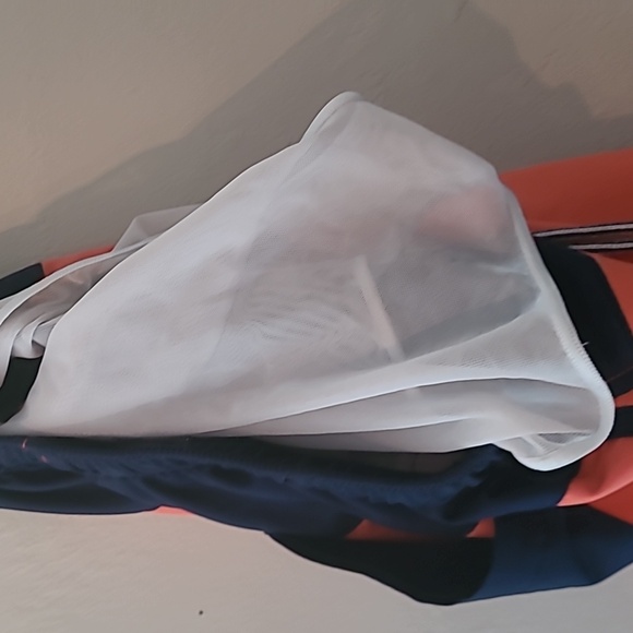 navy & orange colorblock speedo swim trunks shorts - lined with pockets medium - Picture 10 of 10